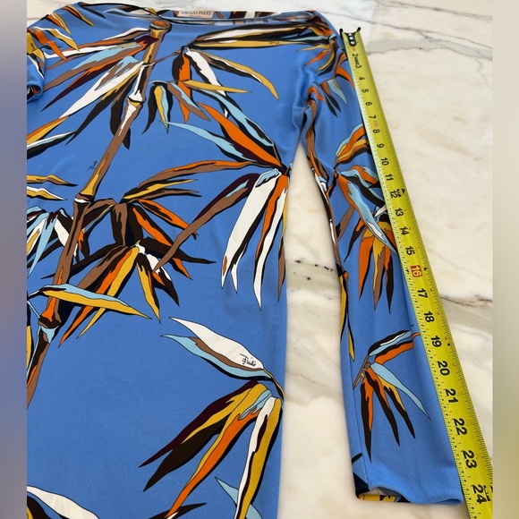 EMILIO PUCCI BLUE MULTI BAMBOO DRESS MODEL 71RL51 SIZE IT 40 / US 6 NWOTS! - Picture 11 of 17